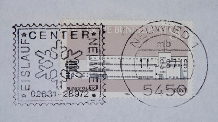 briefmarke stamp vintage retro gestempelt used frankiert cancel slgoan werbung schneeflocke...