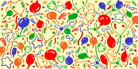 Cute different design seamless patterns perfect for print fabric, textile, package, wallpaper.  Abstract vector illustration background. 