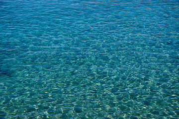 crystal clear water of the aegean sea