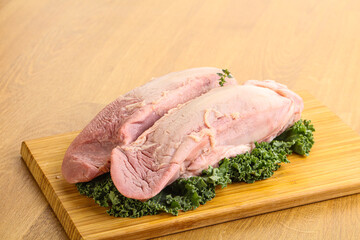 Raw pork tongue for cooking