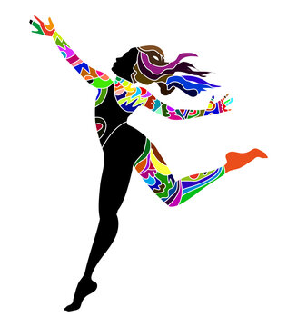 Illustrazione vettoriale di ballerina su sfondo bianco