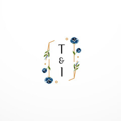 Simple Elegant Water Color Letter Type Logo Flower