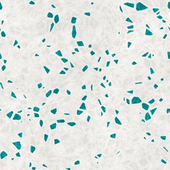 Seamless terrazzo pattern for surface design and print. High quality confetti illustration. Trendy rock and mineral composite mosaic composition in repeat. Textile print in light colors.