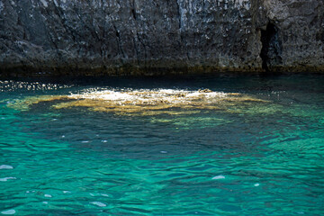 clear waters at the coast of rhodes island