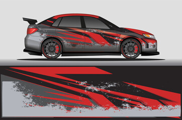 Naklejka premium Car livery wrap decal, rally race style vector illustration abstract background