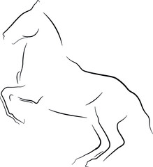 horse vector illustration black ink outline silhouette