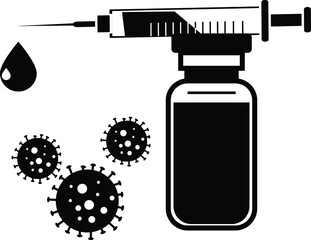 vaccine icon design for vector graphics