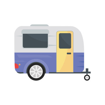 purple camping trailer