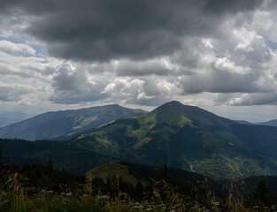 clouds over the mountains