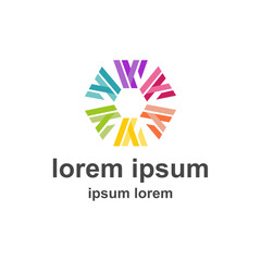 Energetic vibrance: Colorful hexagonal 'W' logo design