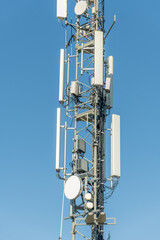 Communication antenna on top of a mountain.