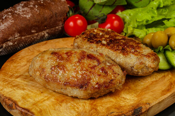 Homemade roasted cutlet minced meat
