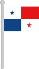 Vector illustration of panama flag on a pole