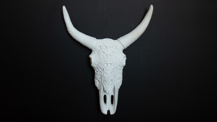 black and white decoration cow head skull