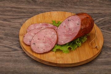 Smoked ham sausage with spices