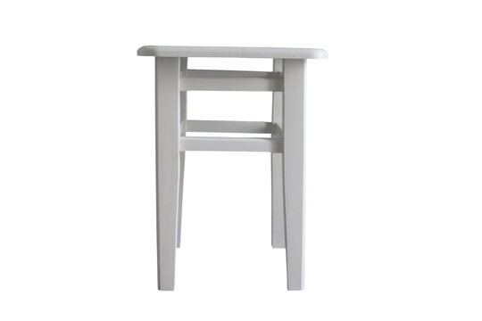 stool isolated,white wooden stool on a white background