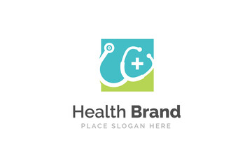 Stethoscope icon design illustration. Health and medicine logo template