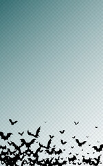 Black Bat Fly Vector Transparent Background. Bats