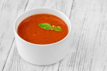 Bowl of tomato cream soup