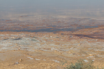 Close up of Larnaca salt lake, Cyprus.