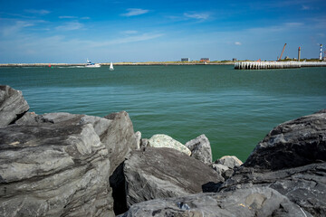 Obraz premium Sea view from the peer, Oostende, Belgium