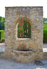 Popular fountain in Sant Quirze de Besora Barcelona Spain
