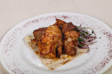Grilled pork ribs shashlik barbeque