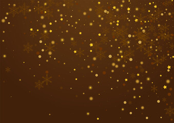 Obraz na płótnie Canvas Shiny Confetti Vector Brown Background. Gold