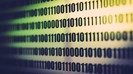 Abstract background of digital binary code of DEFI software. Crypto Programming software code on computer screen which develop by the programmer to solve the business requirement.	
