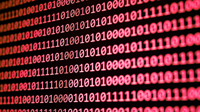 Abstract background of digital binary code of software. Programming software code on computer screen which develop by the programmer to solve the business requirement.	

