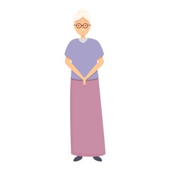 Healthy grandma icon cartoon vector. Senior woman. Old grandmother