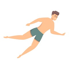 Pool swimmer icon cartoon vector. Person swim. Water sport