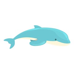 Dolphin waterpark icon cartoon vector. Summer pool. Aquapark animal