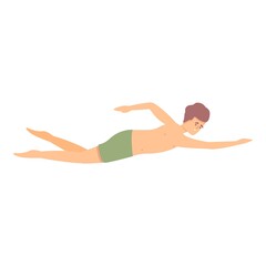 Aquapark swimmer icon cartoon vector. Swim pool. Water sport