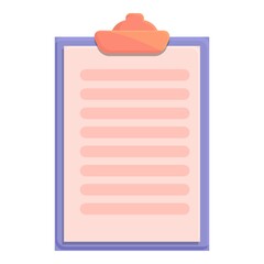 Order checklist icon cartoon vector. Delivery list. Courier service