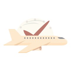 Plane jet lag icon cartoon vector. Flight sleep. Travel time - obrazy, fototapety, plakaty
