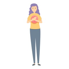 Psychological stress icon cartoon vector. Mental disorder. Anxiety problem