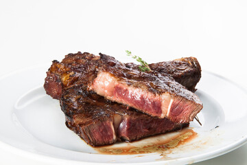 grilled beef fillet steak meat with rosemary 