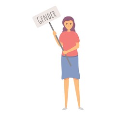 Gender discrimination icon cartoon vector. Career inequality. Work balance
