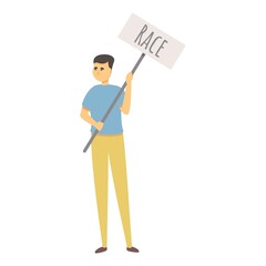 Race discrimination icon cartoon vector. People unity. Social protection