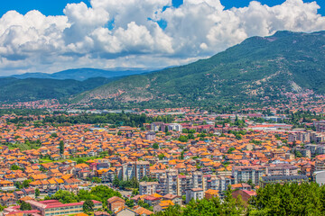Panorama Ohrid old town Macedonia, Balkans. Selective focus