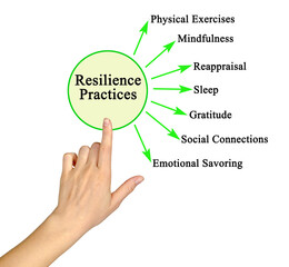 Woman presenting Seven Resilience Practices