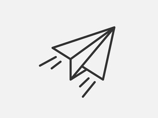 Plane toy icon on white background. Line style vector illustration.