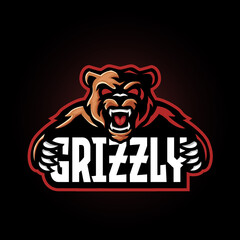 grizlly bear mascot esport logo design