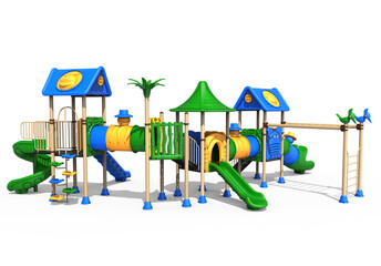 3d realistic playground park ​isolated on white background