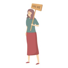 Mother seeking job icon cartoon vector. Woman employee. Business work