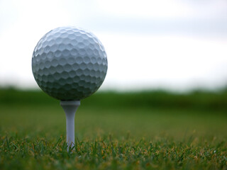 Golf ball on a tee
