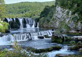 WATERFALLS ON THE UNA RIVER  IN BOSNIA AND HERZEGOVINA AND CROATIA