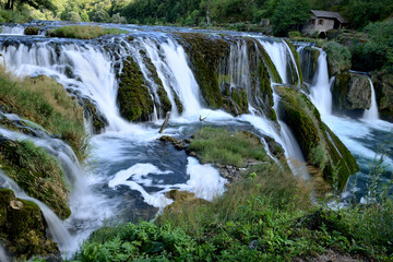 WATERFALLS ON THE UNA RIVER  IN BOSNIA AND HERZEGOVINA AND CROATIA