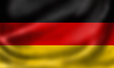 National Flag of German. 3D rendering waving flag High quality image. Original colors, sizes and shapes.
